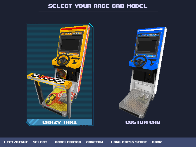 Race cabinet selection