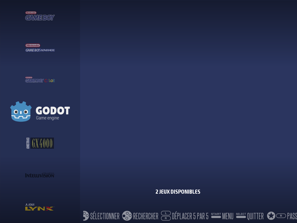 The Godot Engine system in the system list