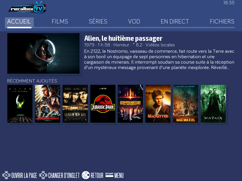 Recalbox TV home