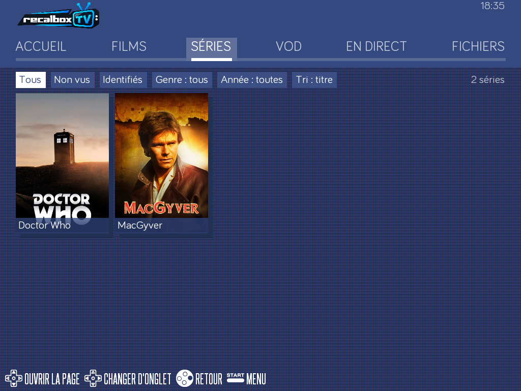 The SERIES tab