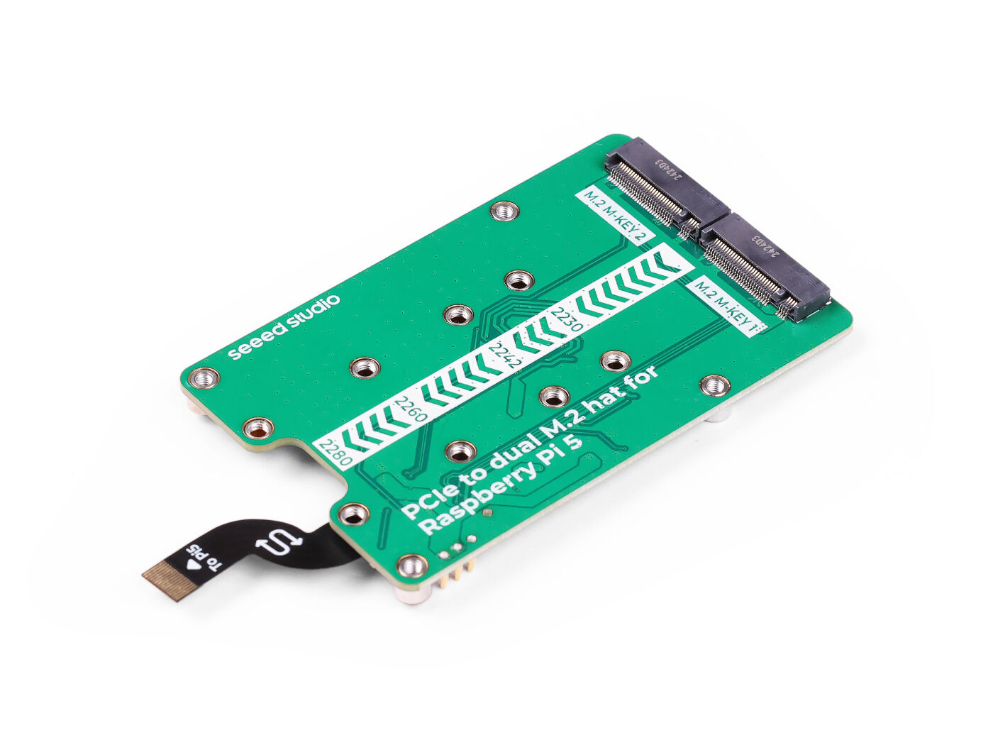 A PCIe to dual M.2 HAT for Raspberry Pi 5