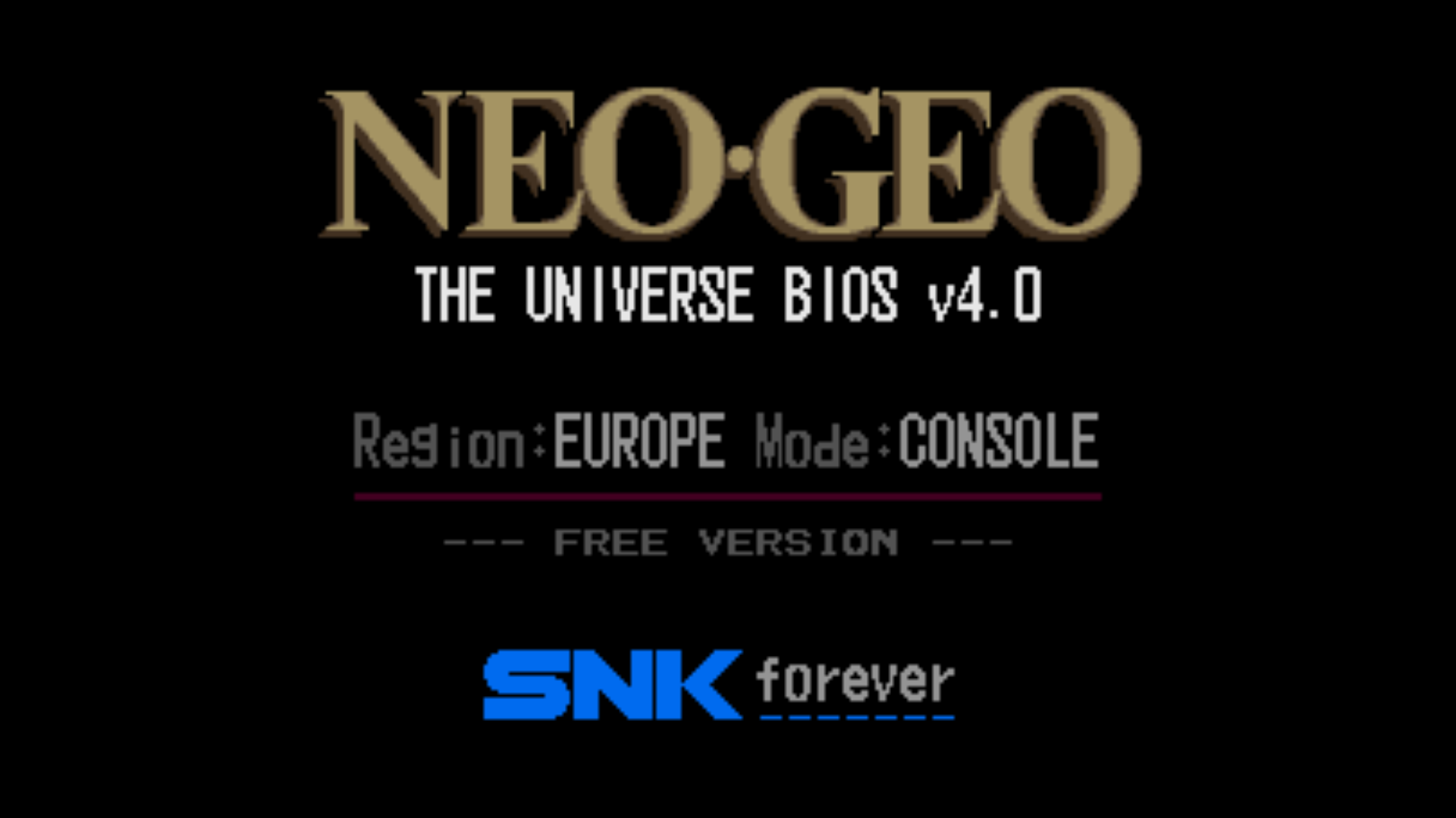 The Universe BIOS v4.0 boot screen