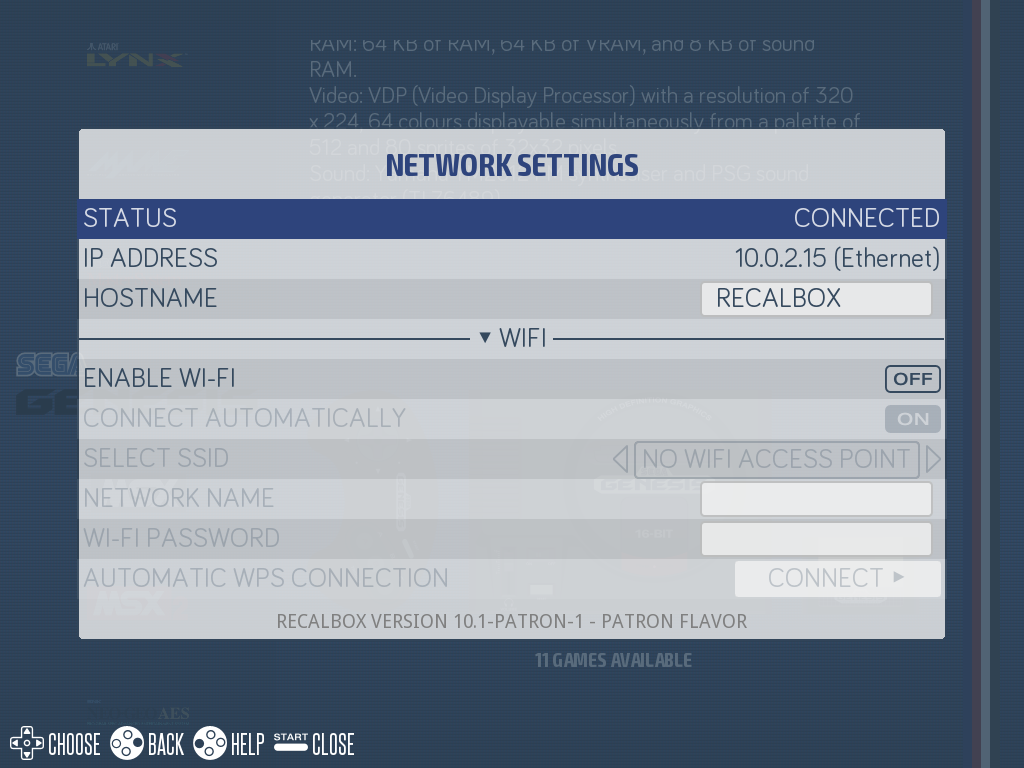 Network settings