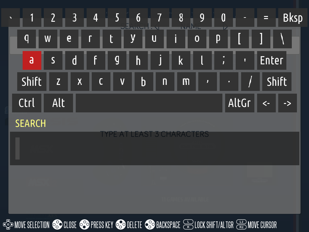 The full keyboard, with Shift and AltGr
