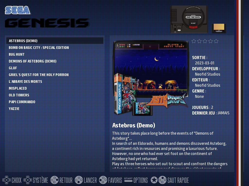 Liste de jeux Megadrive