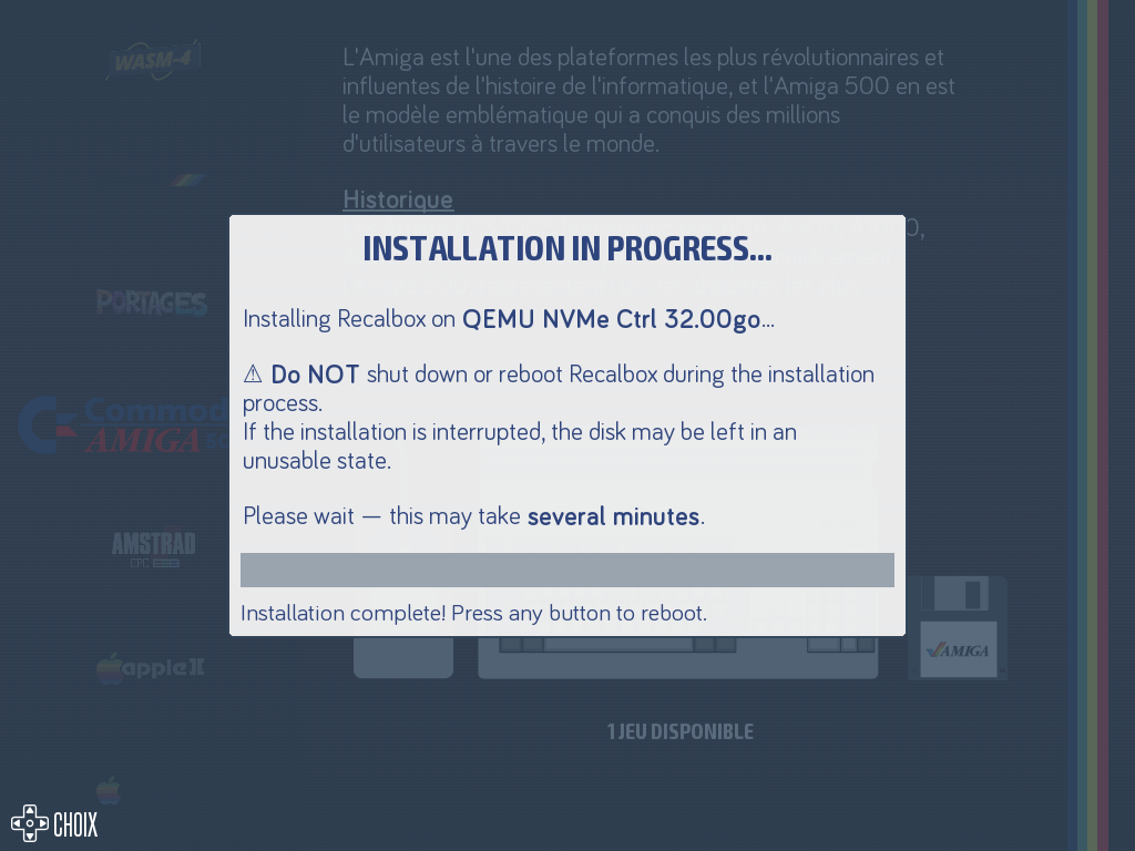 Installation terminée