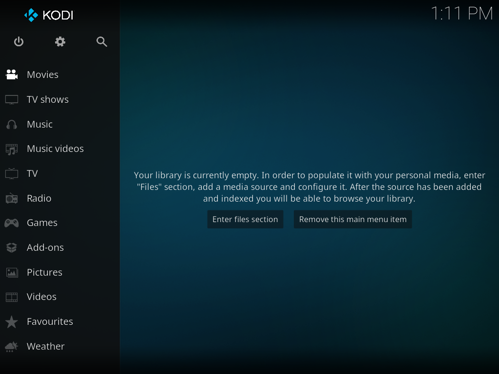 Kodi accueil