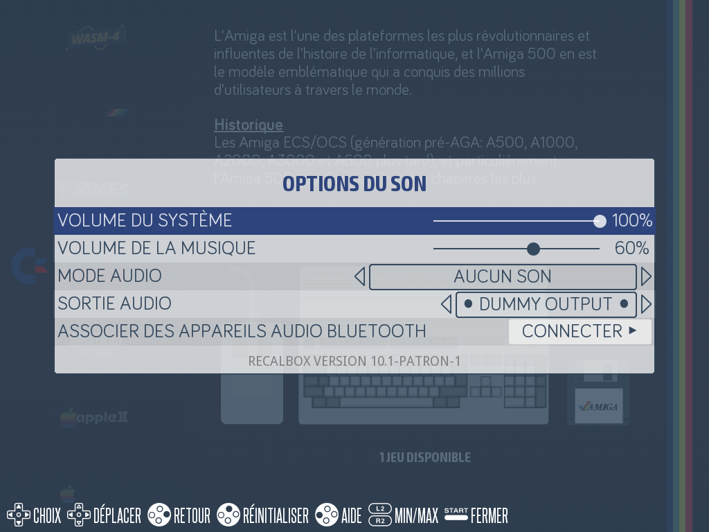 Les options du son