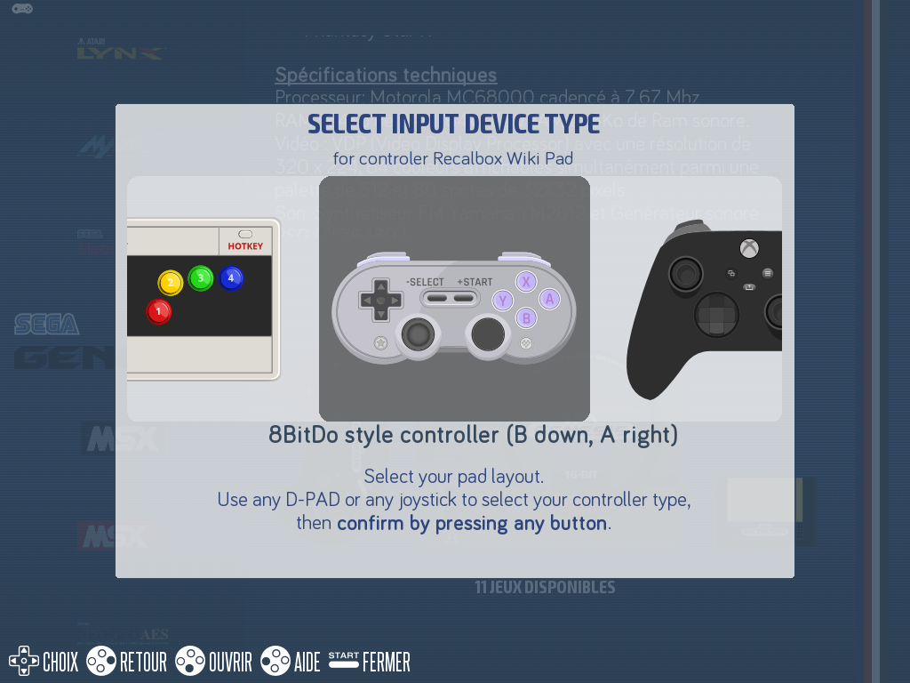 Pad configurator select type