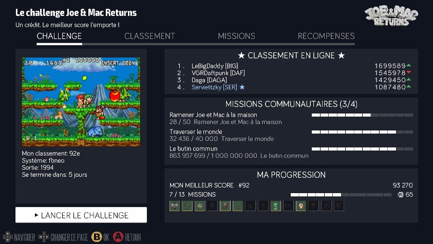 A challenge, its online leaderboard and its missions